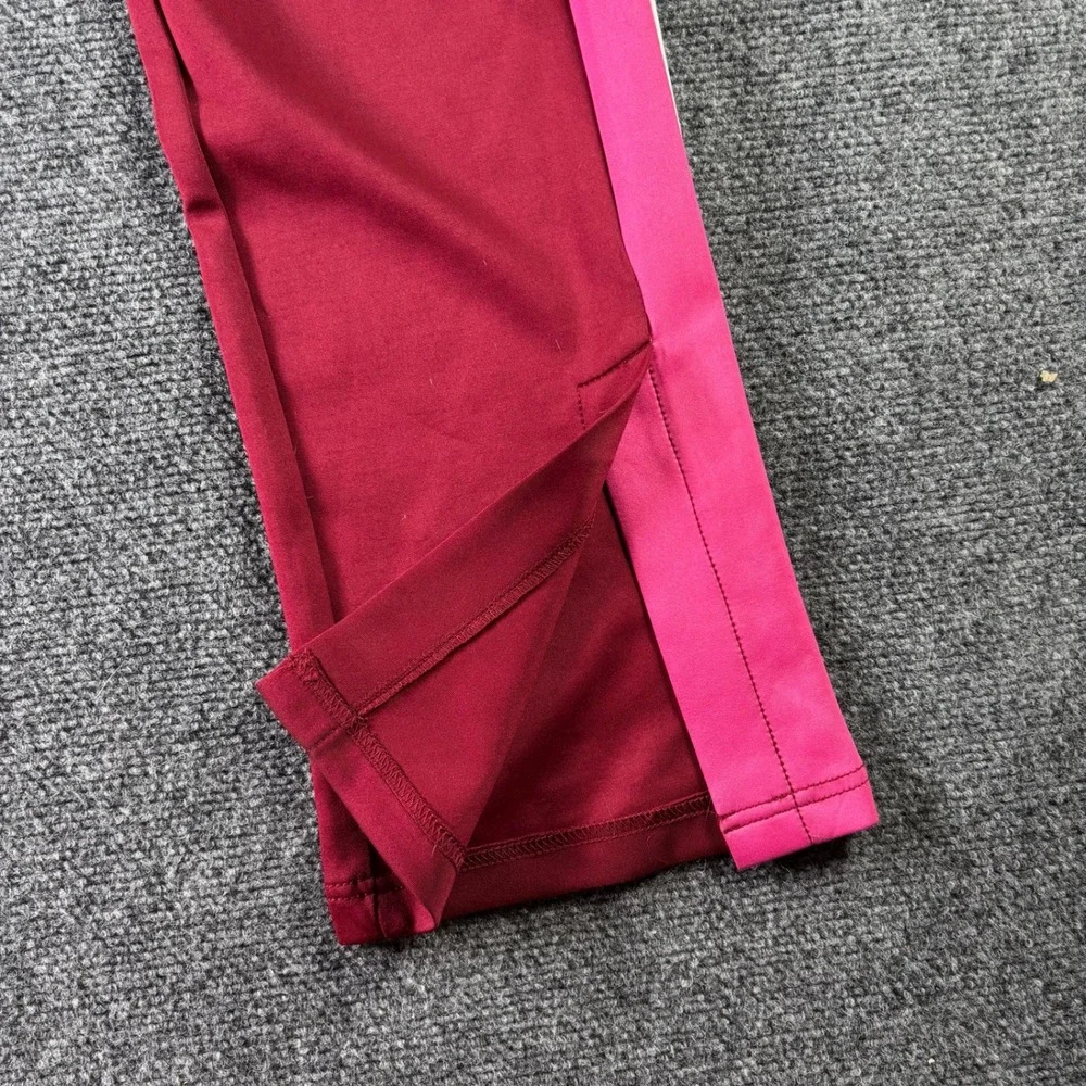 Pam & Gela Track Pants Womens Medium Burgundy Pink Stripe New Athleisure Joggers